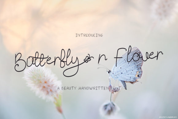 Butterfly N Flower Font
