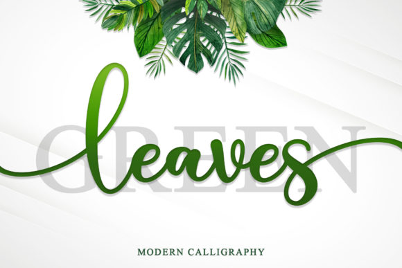 Green Leaves Font: Elegant Script for Digital Marketing