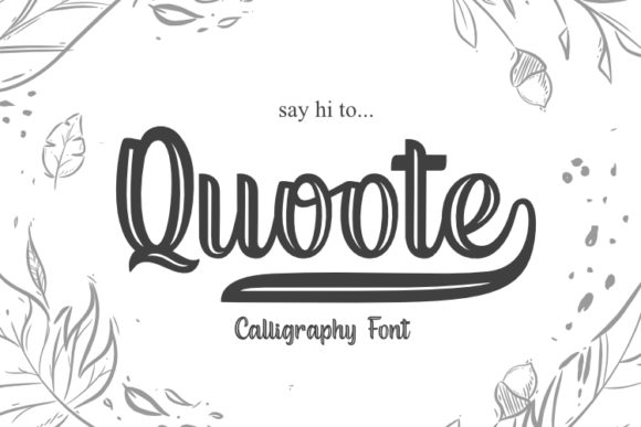 Quoote: A Handwritten Font for Editorial Design